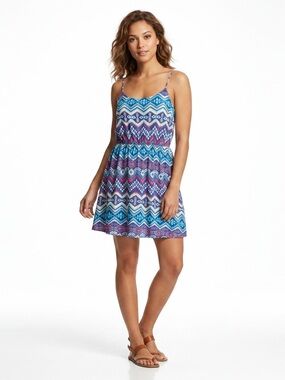 Rue21, Multicolor Chevron Sundress in Blue & Purple - M
